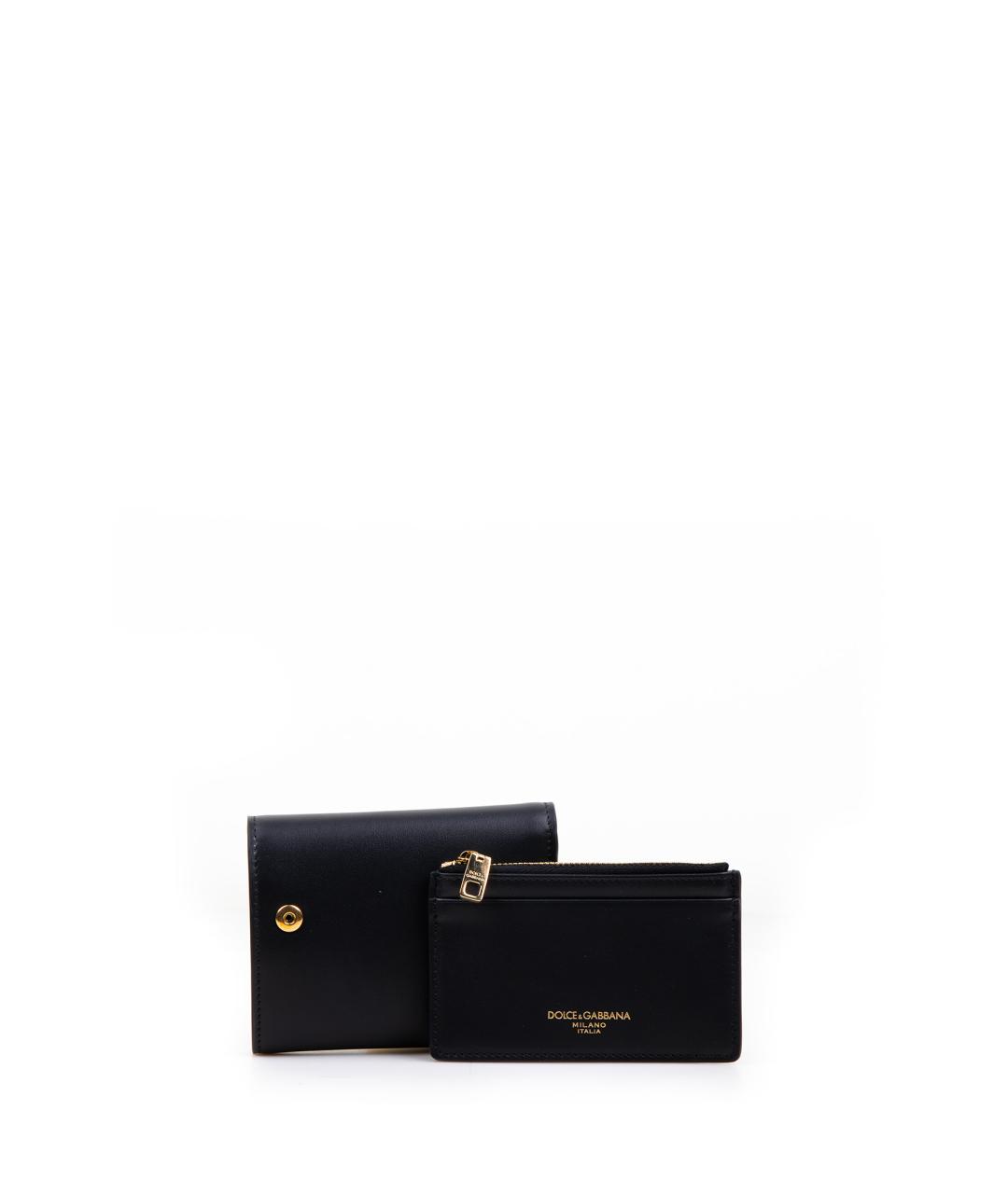 DOLCE&GABBANA Черный кожаный кошелек, фото 3