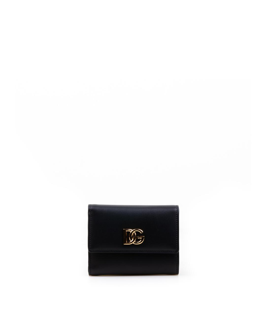 DOLCE&GABBANA Черный кожаный кошелек, фото 1