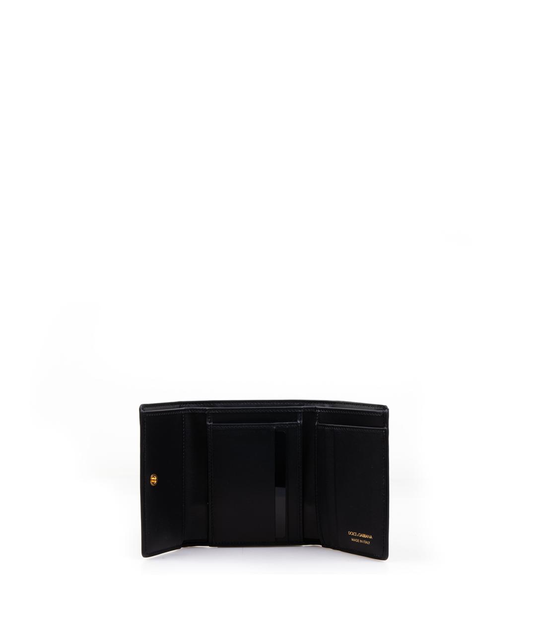 DOLCE&GABBANA Черный кожаный кошелек, фото 4
