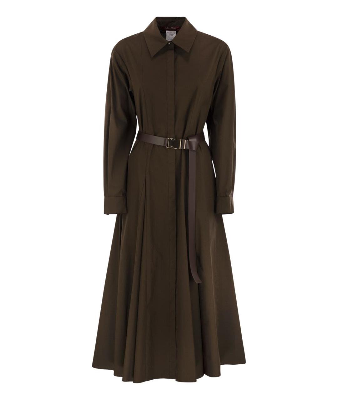 MAX MARA Коричневое хлопковое повседневное платье, фото 1