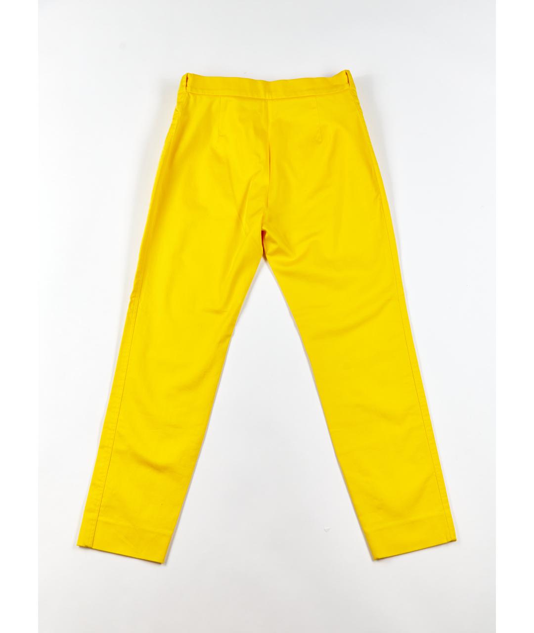 MAX MARA Желтые хлопковые прямые брюки, фото 2