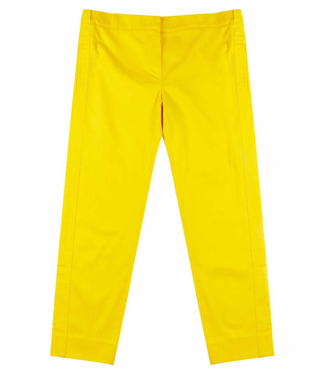 MAX MARA Желтые хлопковые прямые брюки, фото 1