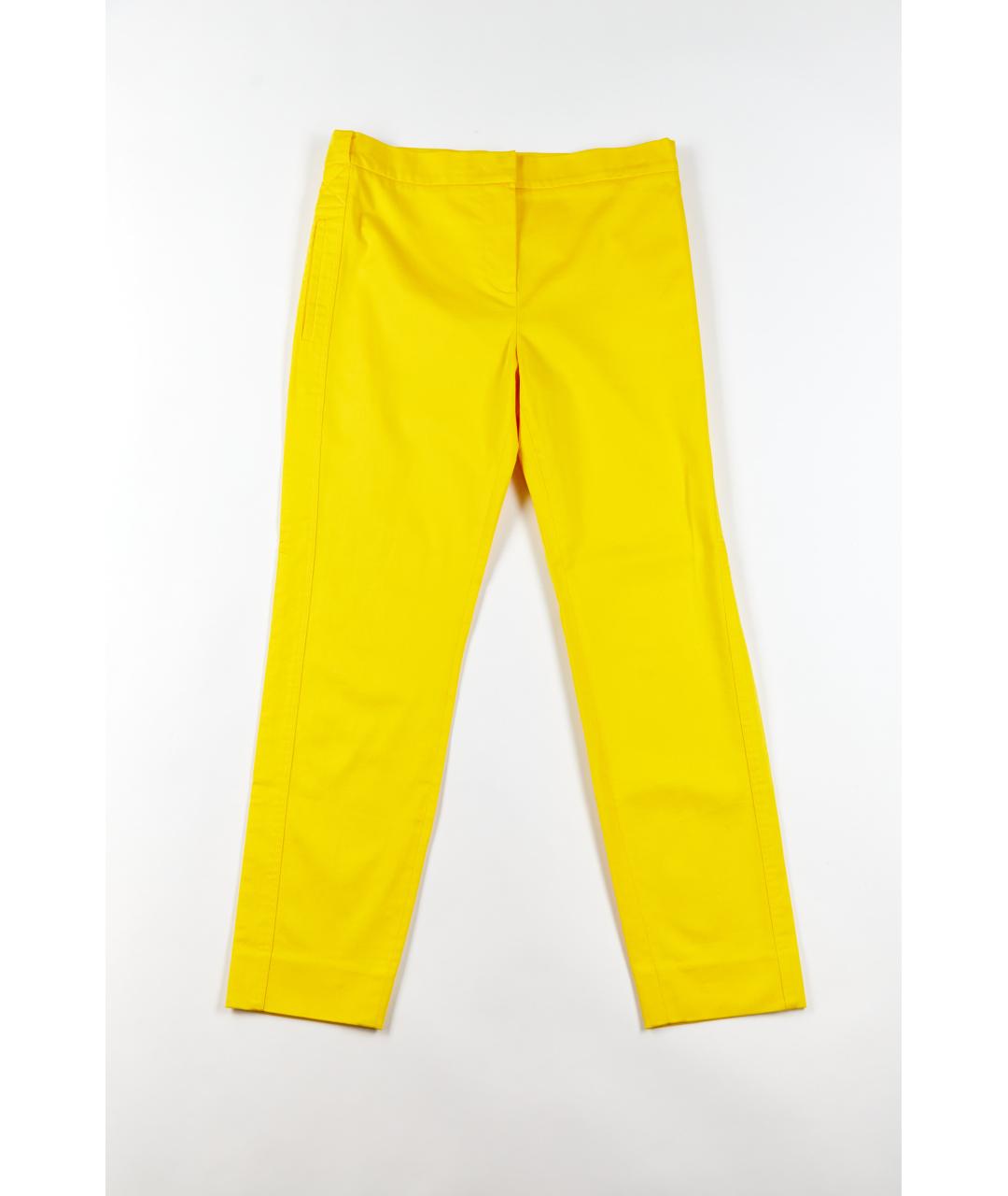 MAX MARA Желтые хлопковые прямые брюки, фото 5