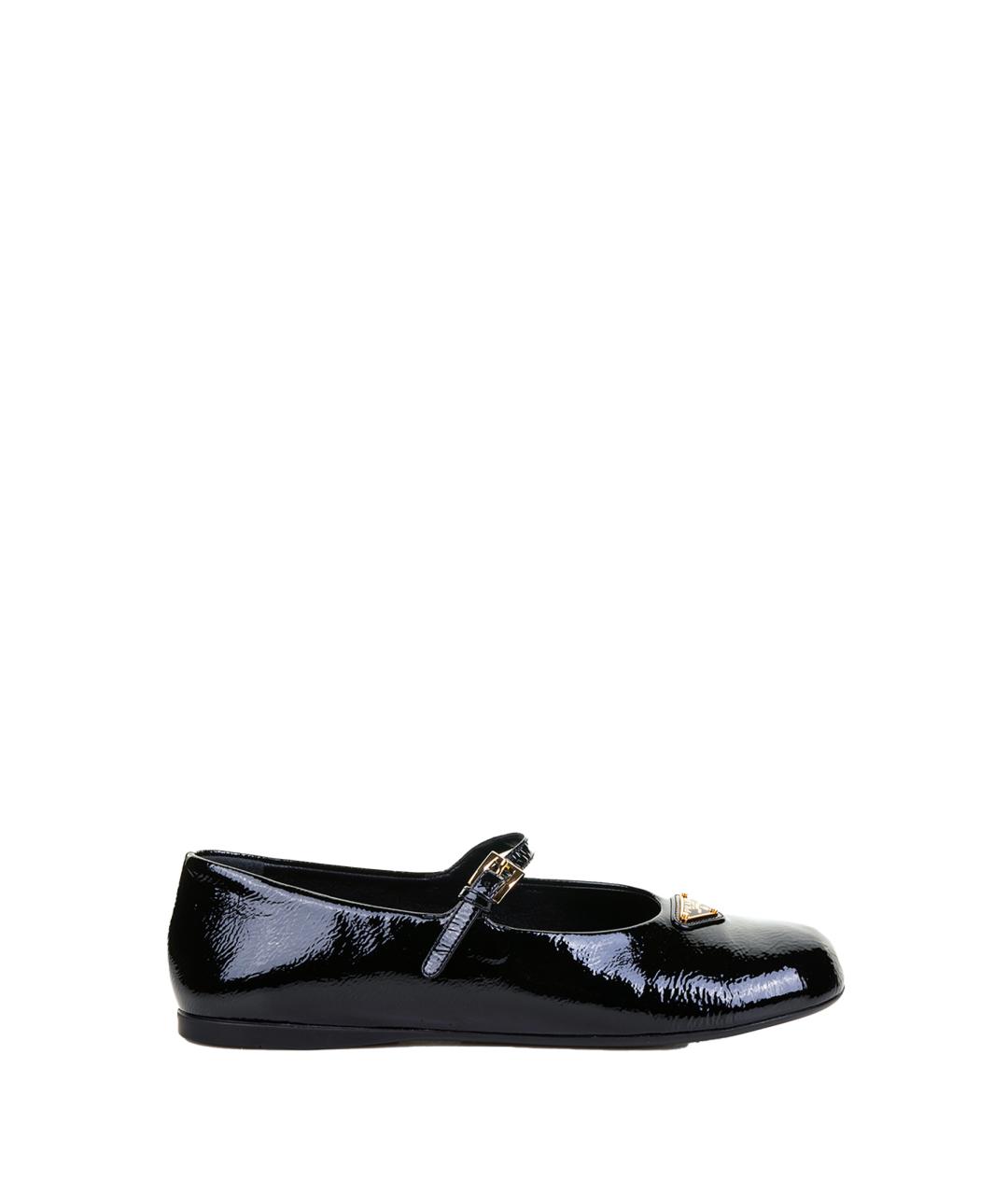 PRADA Черные балетки из лакированной кожи, фото 1