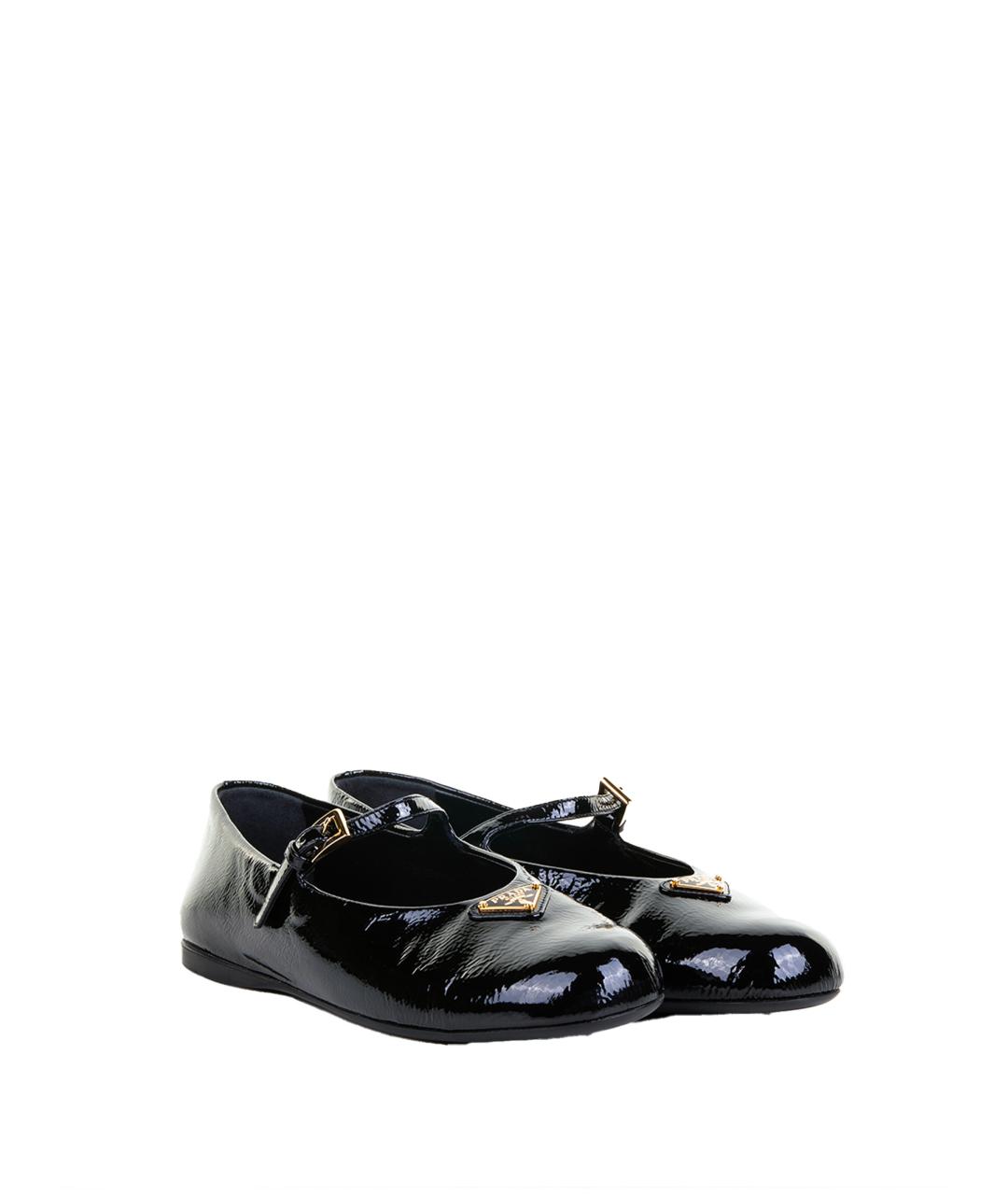 PRADA Черные балетки из лакированной кожи, фото 5
