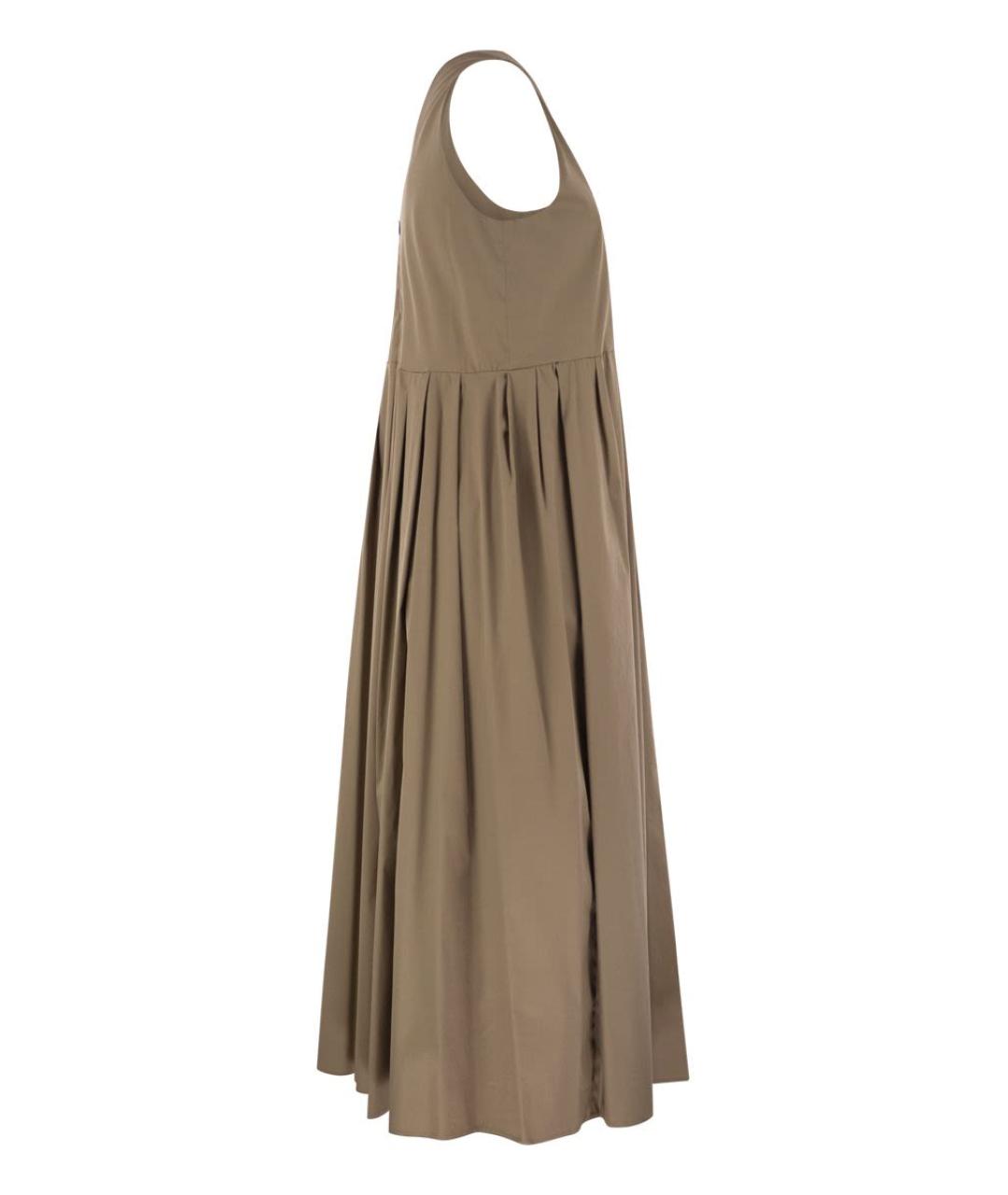 'S MAX MARA Коричневое хлопковое повседневное платье, фото 3