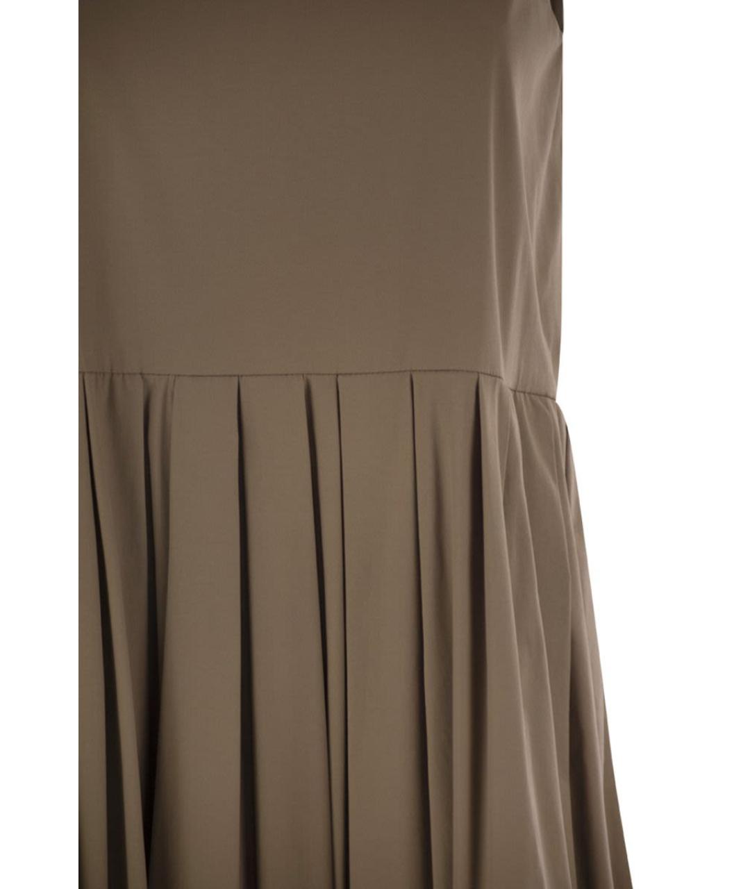 'S MAX MARA Коричневое хлопковое повседневное платье, фото 4