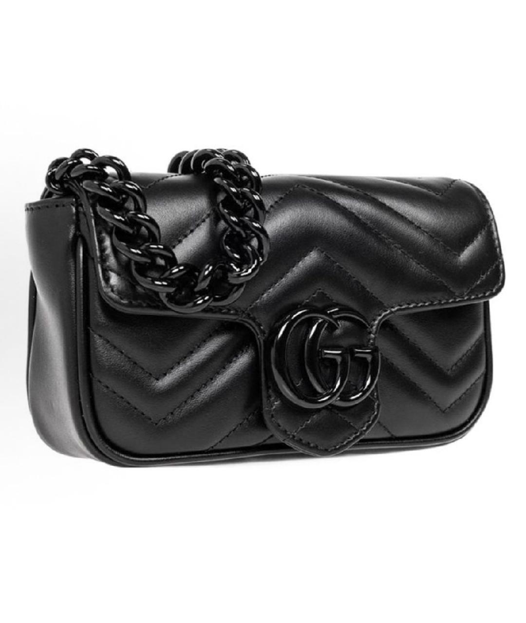 GUCCI Черная кожаная сумка через плечо, фото 2