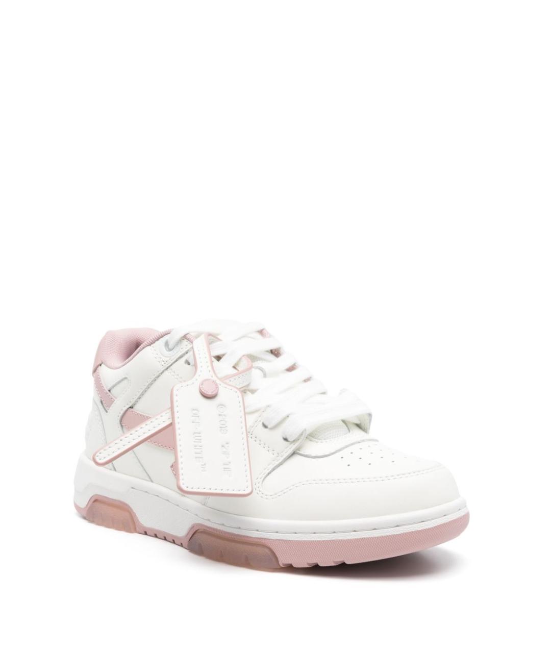 OFF-WHITE Розовые кожаные кроссовки, фото 4