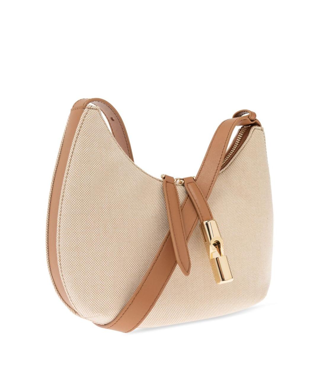FURLA Бежевая жаккардовая сумка через плечо, фото 3