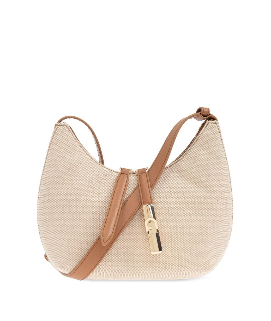 FURLA Бежевая жаккардовая сумка через плечо, фото 1
