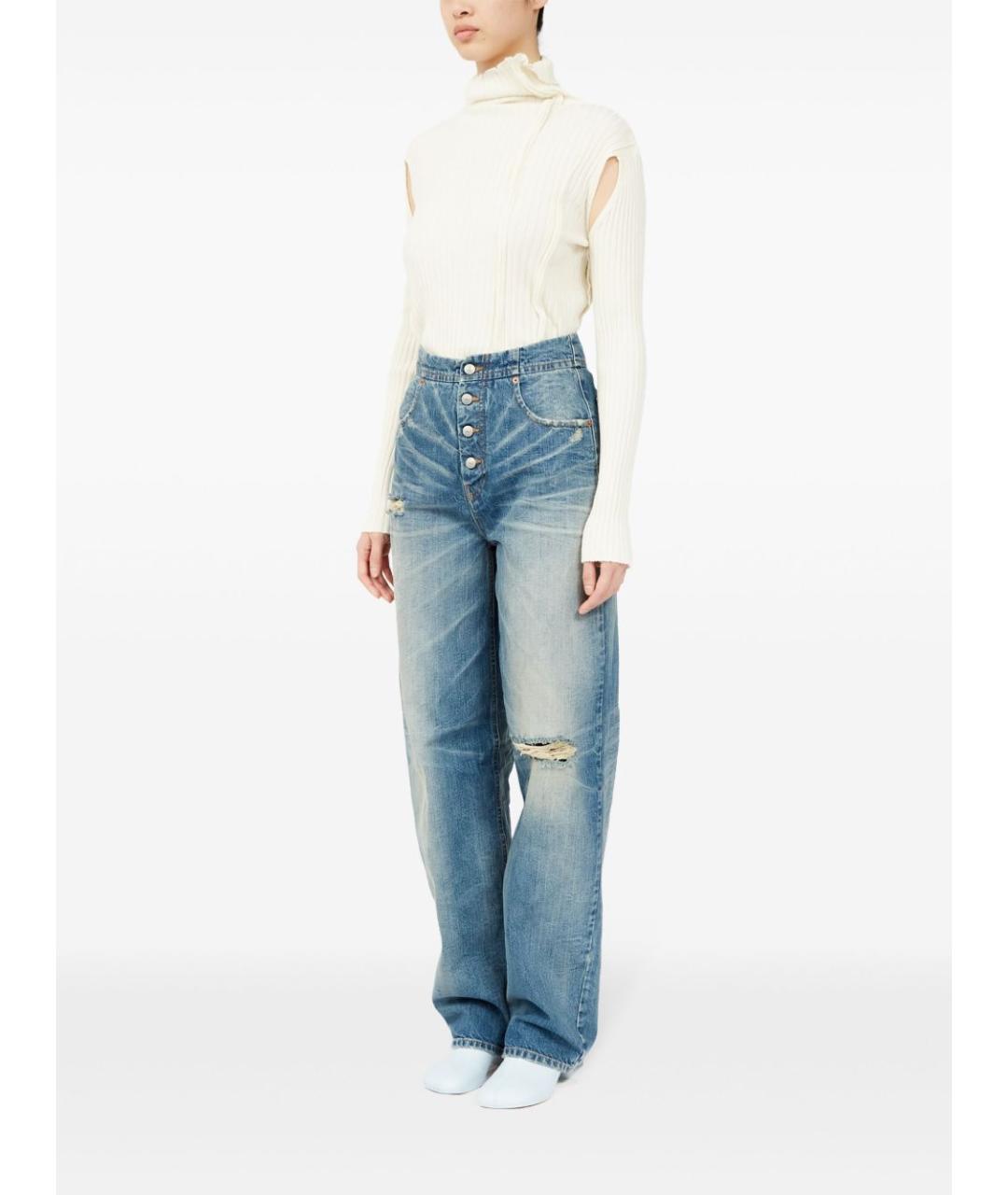 MM6 MAISON MARGIELA Голубые прямые джинсы, фото 2