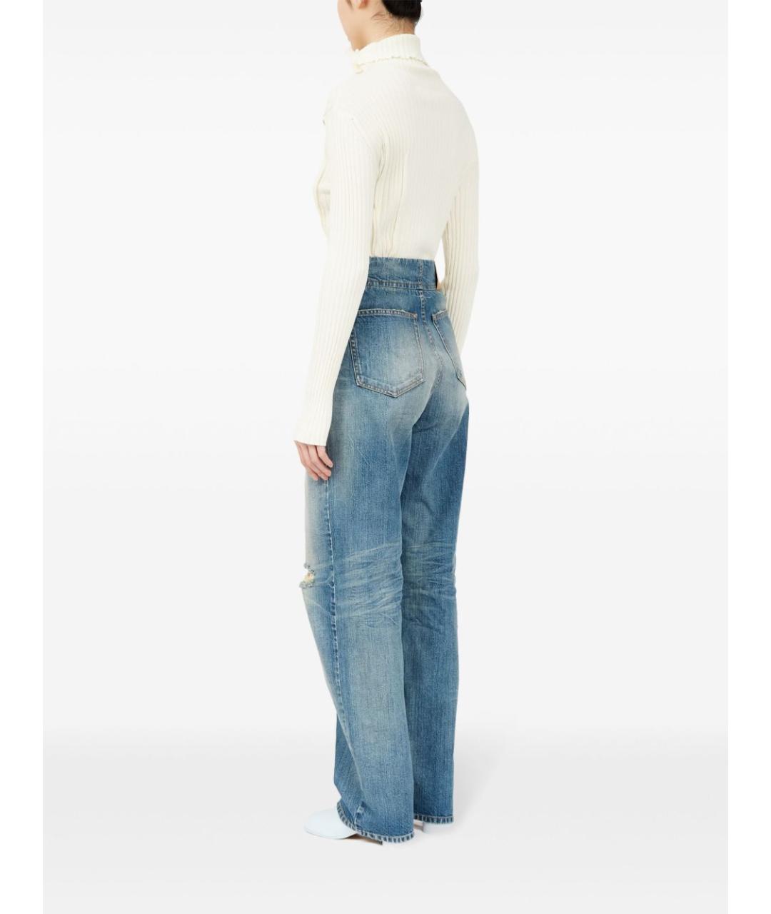 MM6 MAISON MARGIELA Голубые прямые джинсы, фото 5