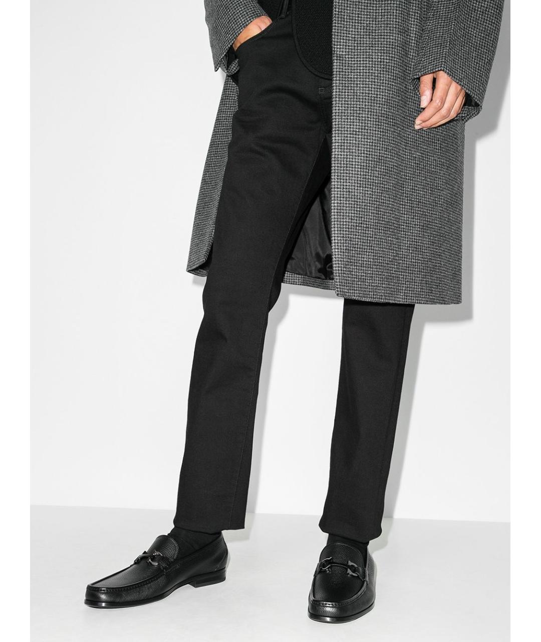 FERRAGAMO Черные кожаные лоферы, фото 2