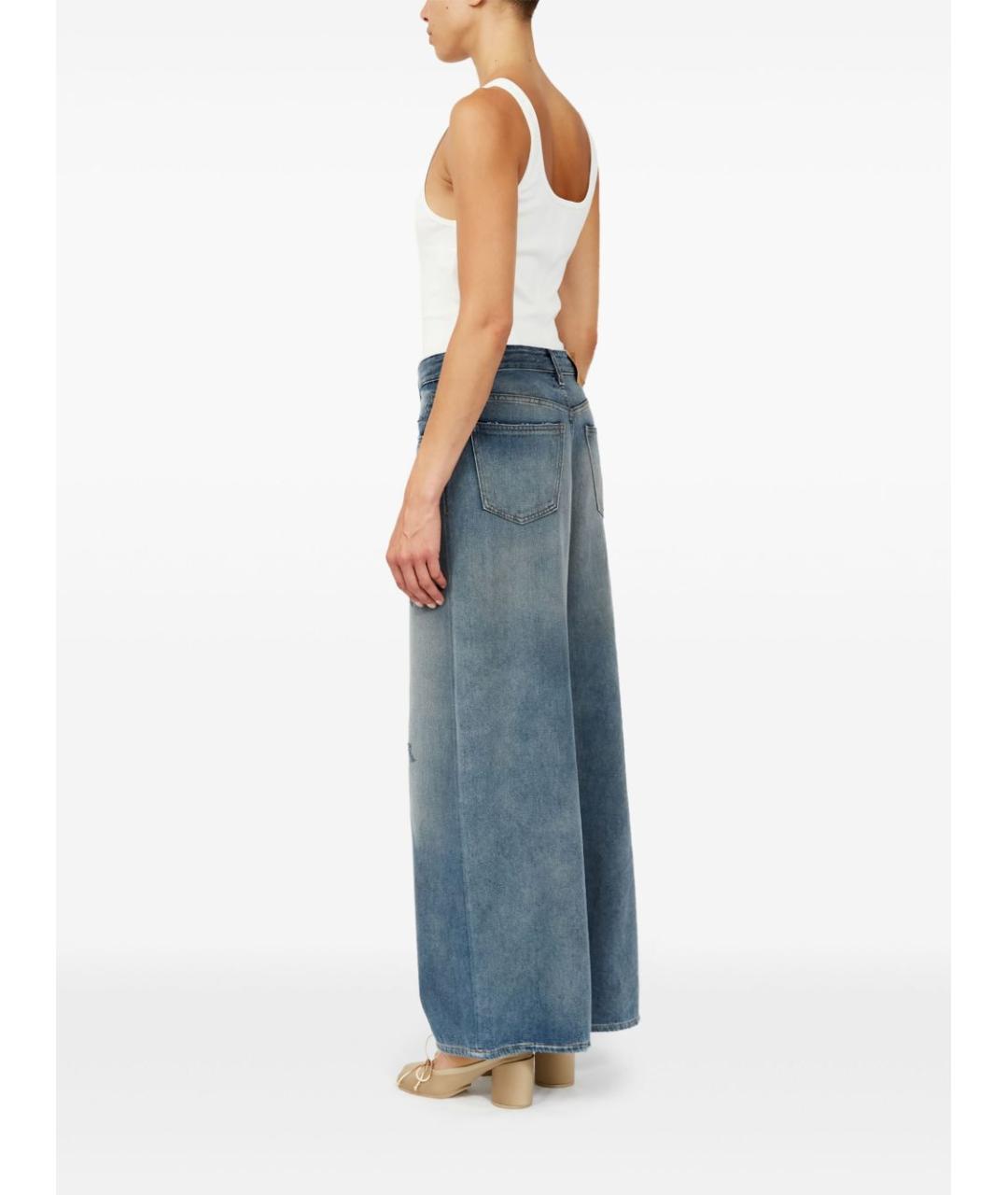 MM6 MAISON MARGIELA Синие хлопковые прямые джинсы, фото 2