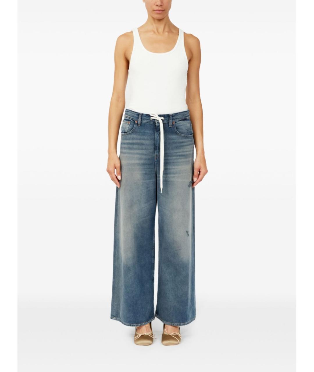 MM6 MAISON MARGIELA Синие хлопковые прямые джинсы, фото 5