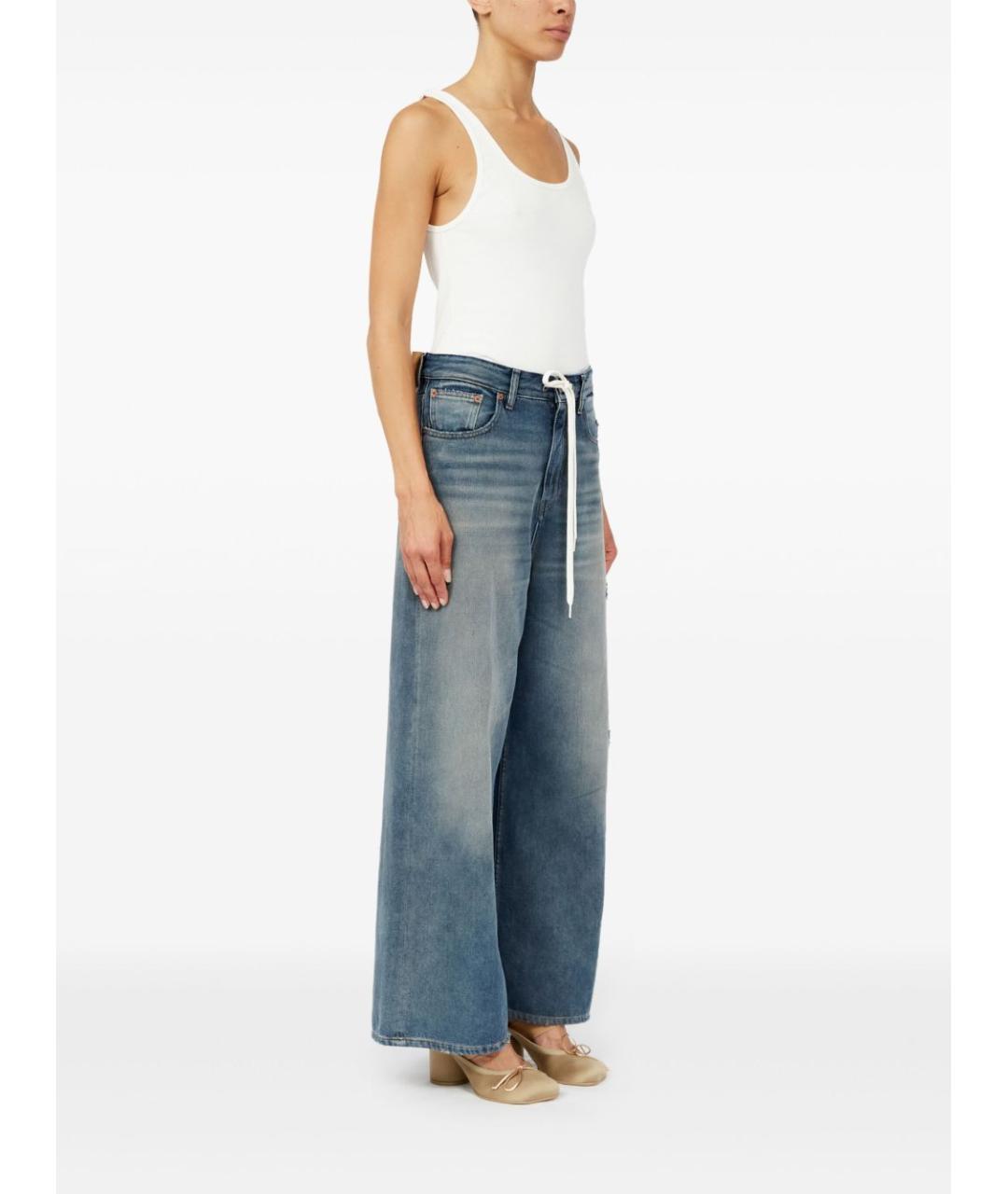 MM6 MAISON MARGIELA Синие хлопковые прямые джинсы, фото 4