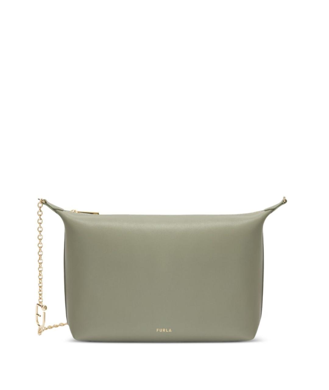 FURLA Зеленая кожаная сумка через плечо, фото 1