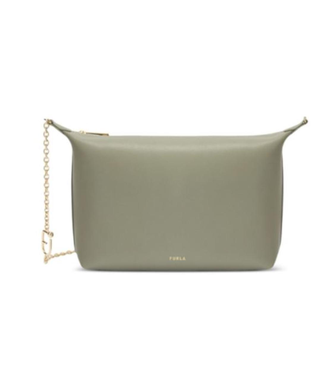 FURLA Зеленая кожаная сумка через плечо, фото 5