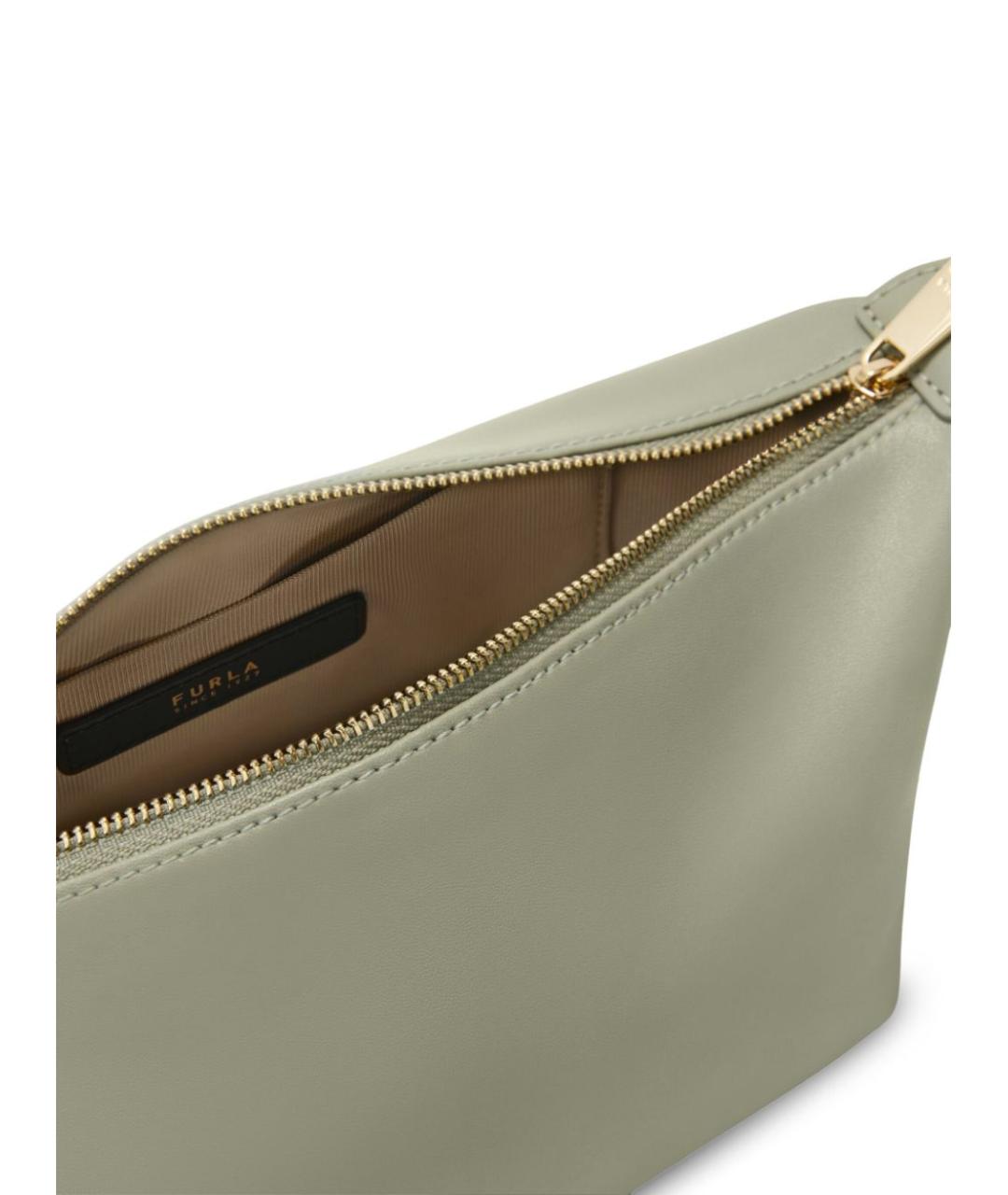 FURLA Зеленая кожаная сумка через плечо, фото 4