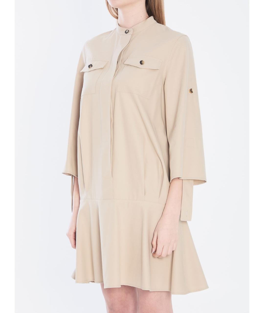 LOEWE Бежевое хлопковое повседневное платье, фото 3