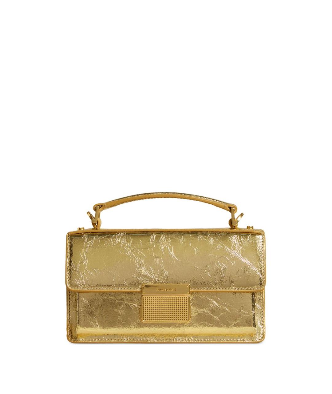 GOLDEN GOOSE DELUXE BRAND Золотая кожаная сумка с короткими ручками, фото 1