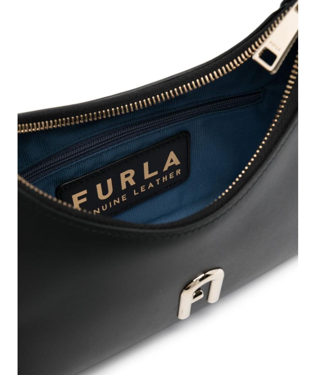 FURLA Черная кожаная сумка через плечо, фото 2