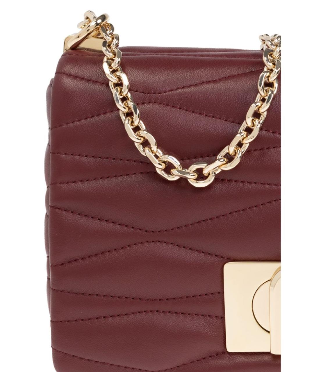 FURLA Бордовая кожаная сумка через плечо, фото 3