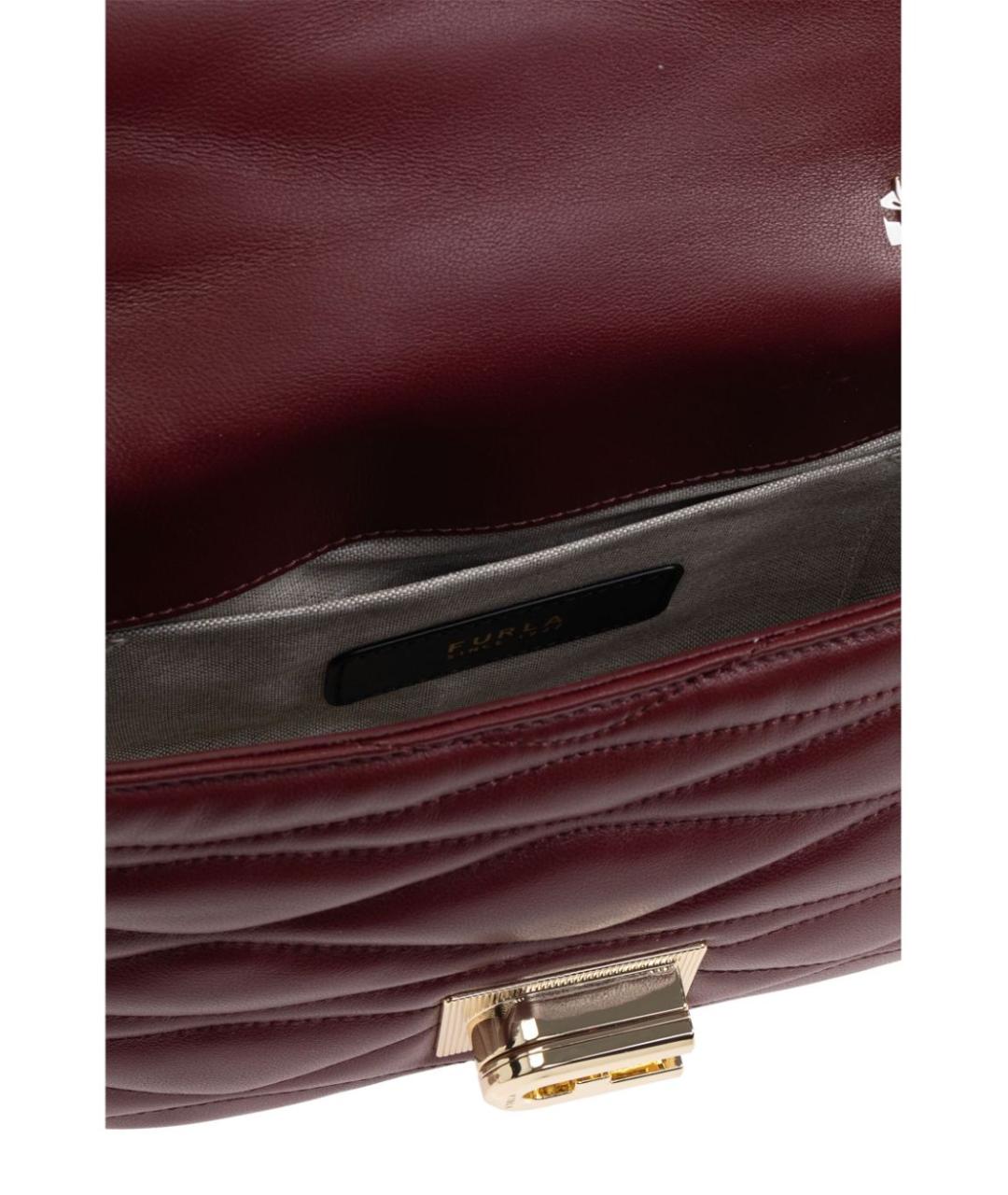 FURLA Бордовая кожаная сумка через плечо, фото 2