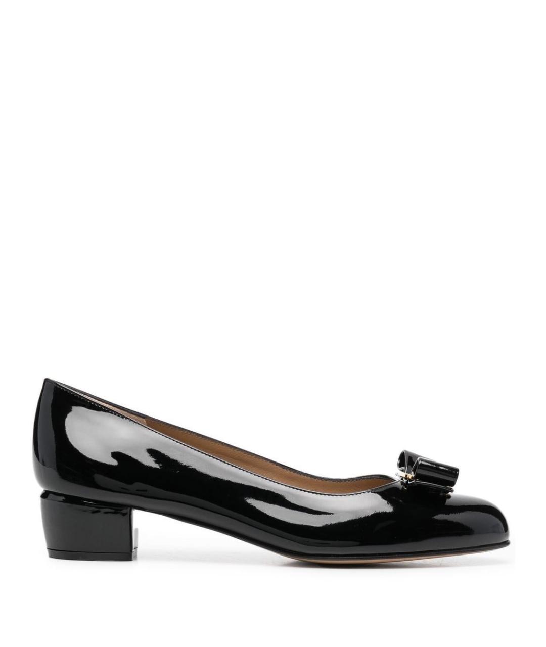 FERRAGAMO Черные туфли из лакированной кожи, фото 1