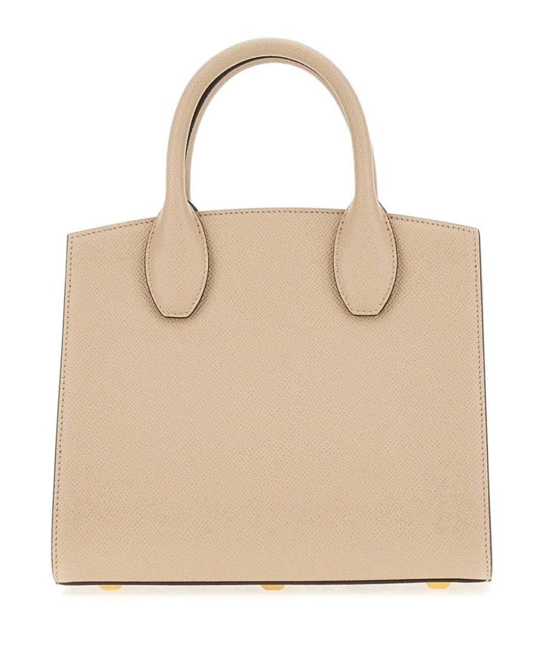 FERRAGAMO Бежевая кожаная сумка тоут, фото 3