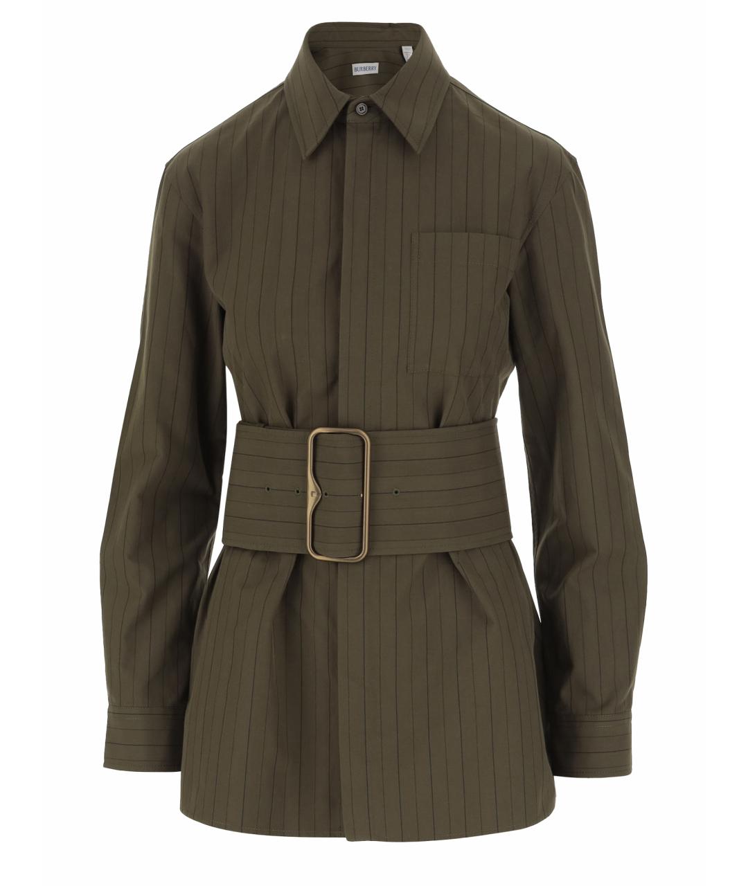 BURBERRY Зеленые шелковое платье, фото 1