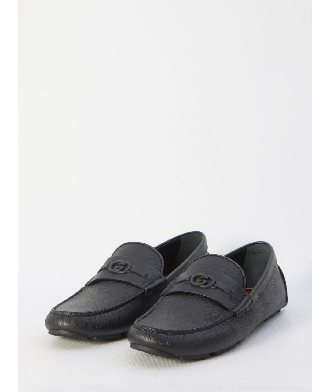 GUCCI Черные кожаные мокасины, фото 2