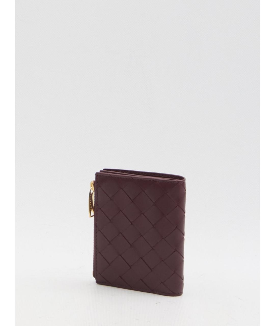 BOTTEGA VENETA Бордовый кожаный кошелек, фото 2