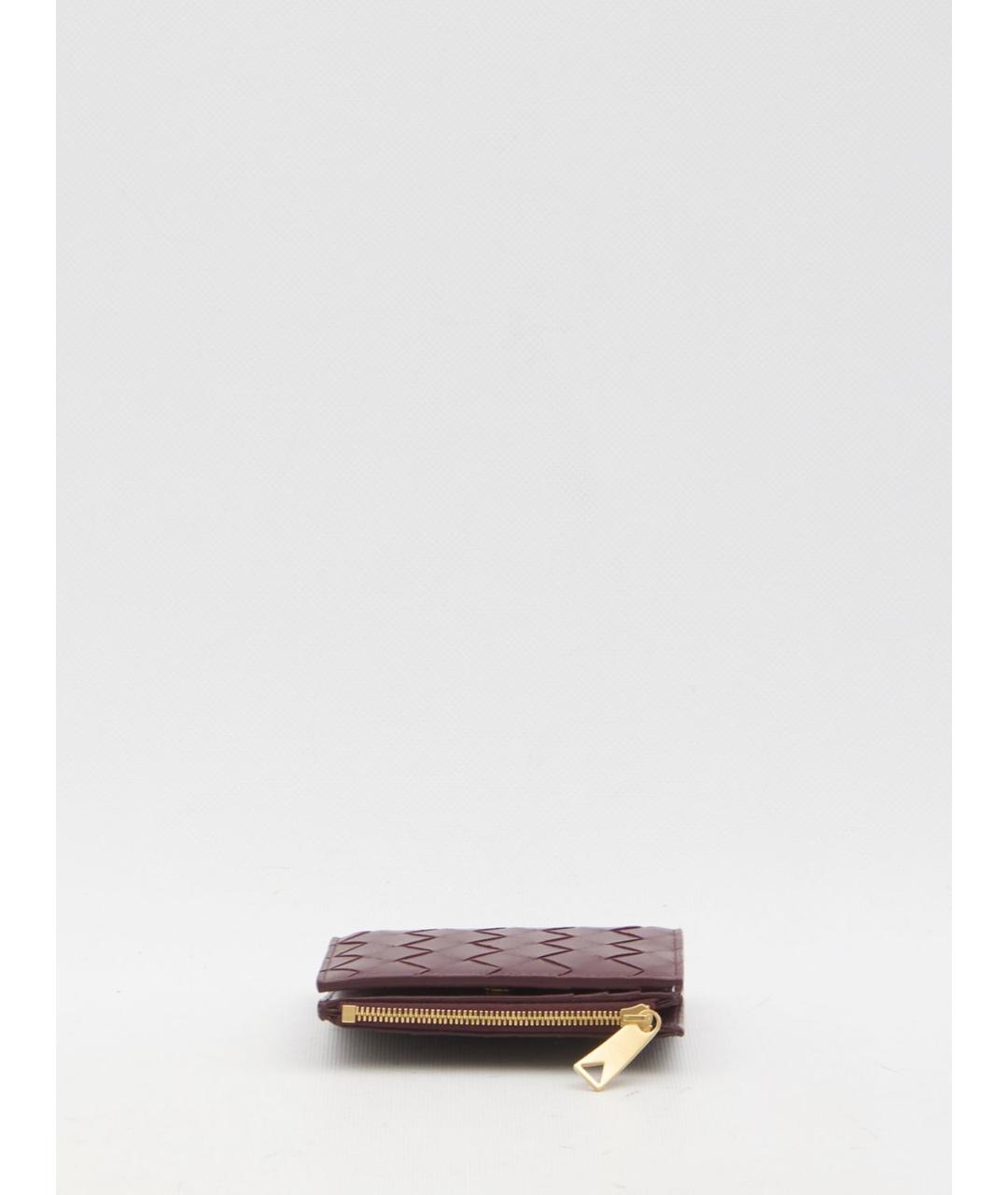 BOTTEGA VENETA Бордовый кожаный кошелек, фото 3