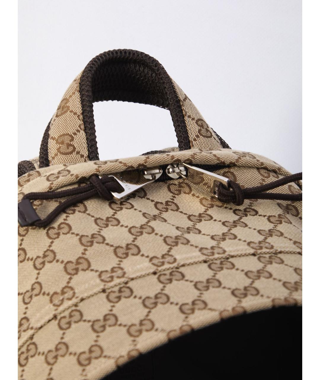 GUCCI Бежевый жаккардовый рюкзак, фото 4
