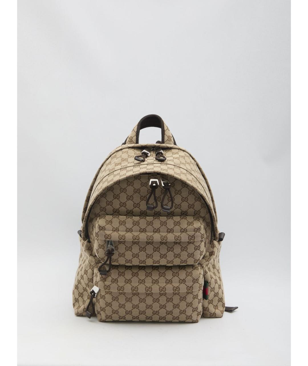 GUCCI Бежевый жаккардовый рюкзак, фото 5