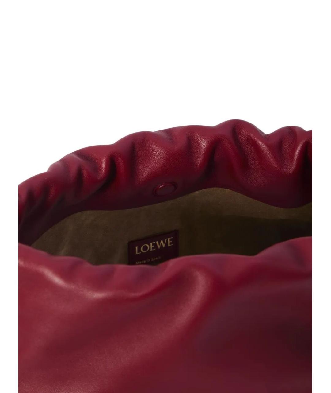 LOEWE Бордовая кожаная сумка через плечо, фото 4