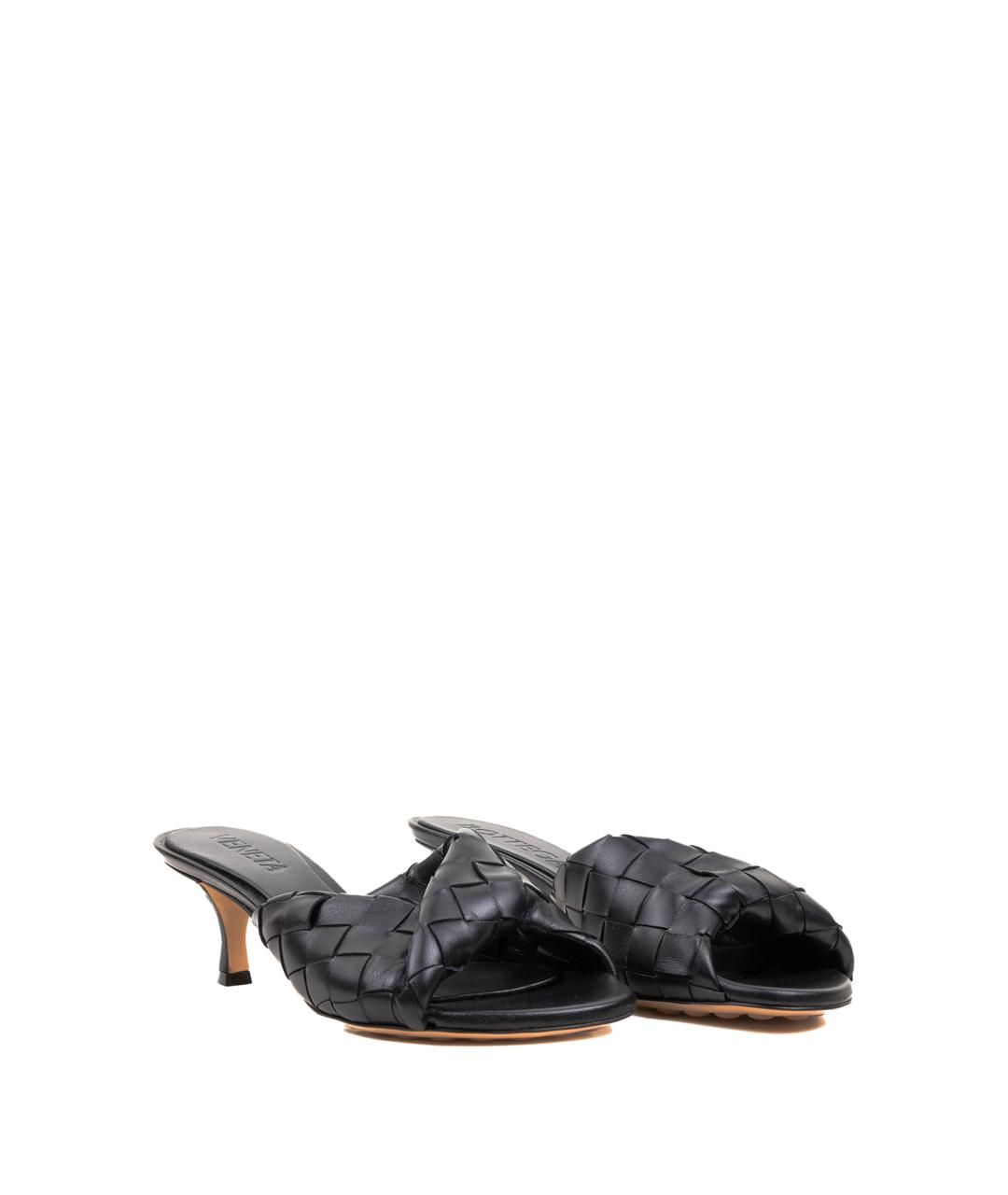 BOTTEGA VENETA Черные кожаные мюли, фото 5