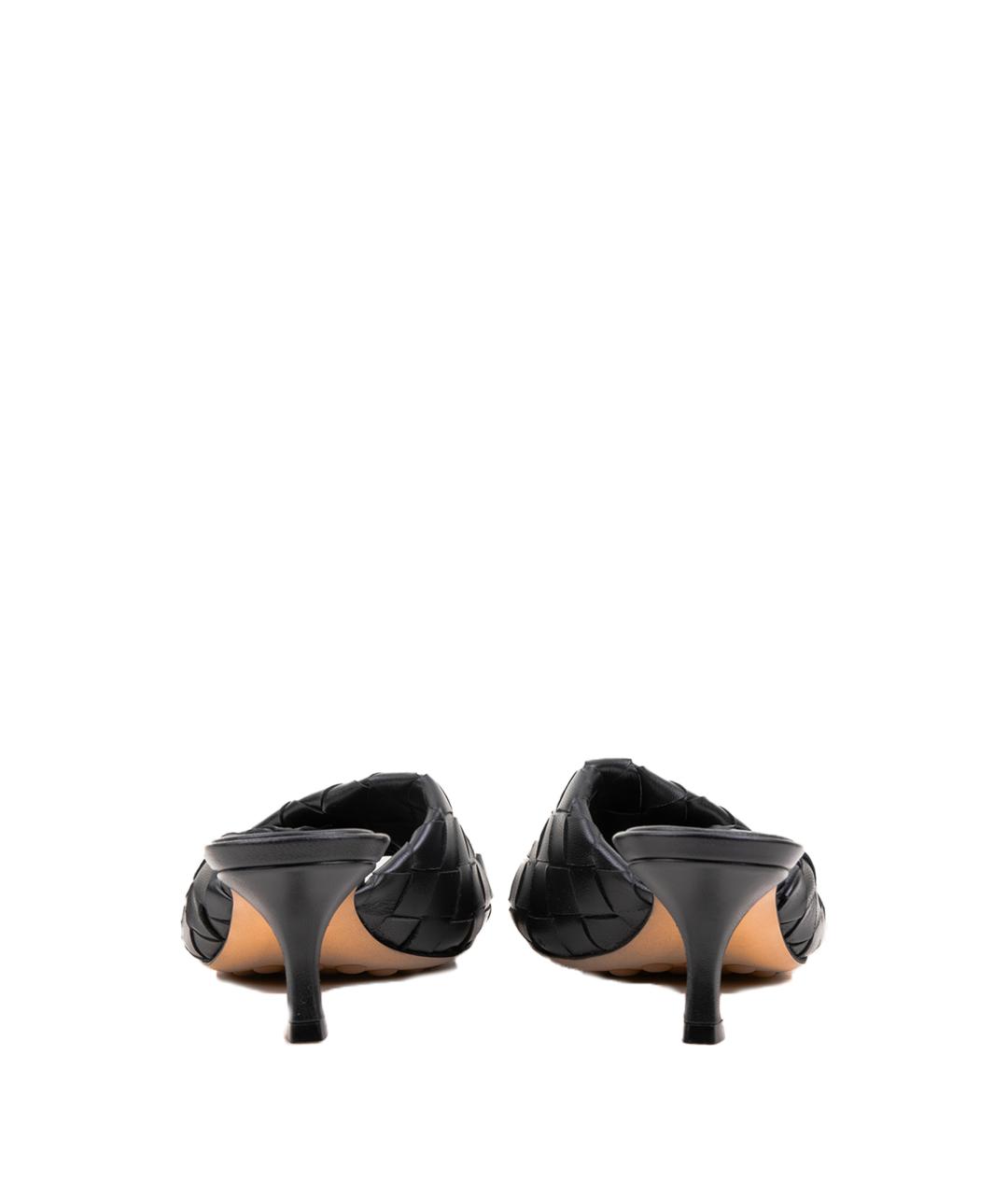 BOTTEGA VENETA Черные кожаные мюли, фото 3