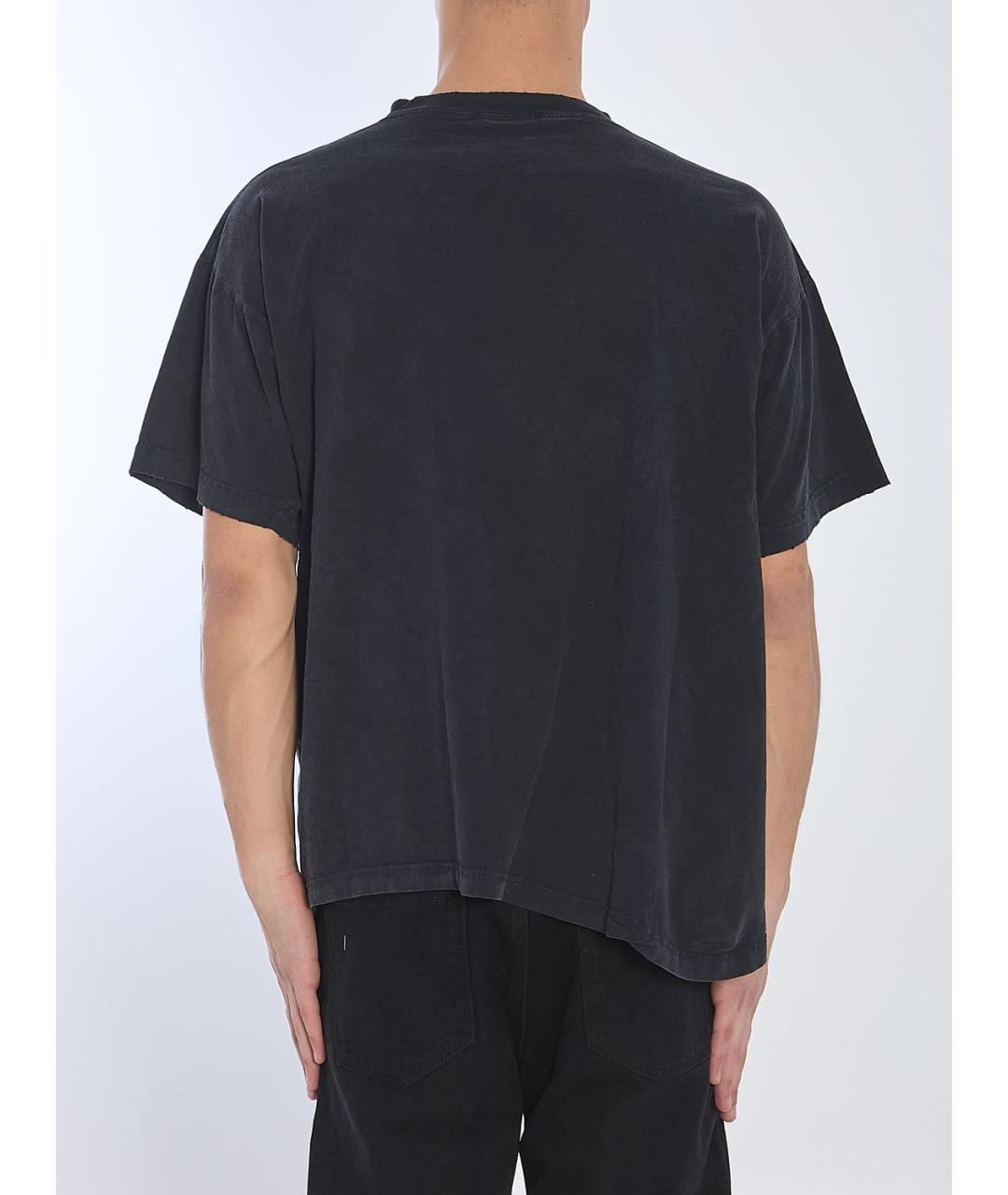 BALENCIAGA Черная хлопковая футболка, фото 4
