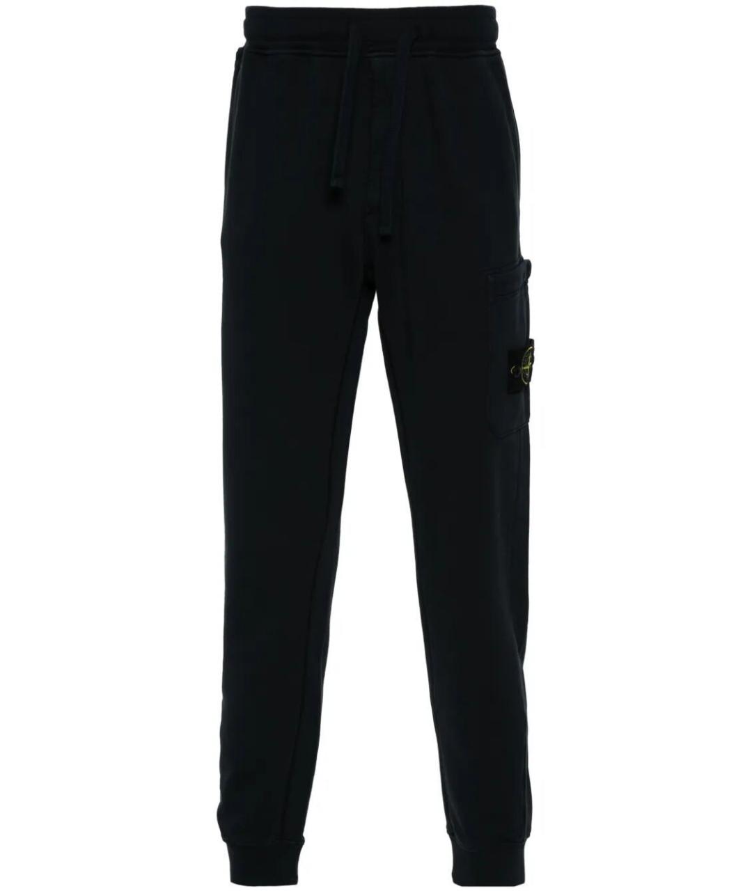 STONE ISLAND Темно-синие хлопковые повседневные брюки, фото 1