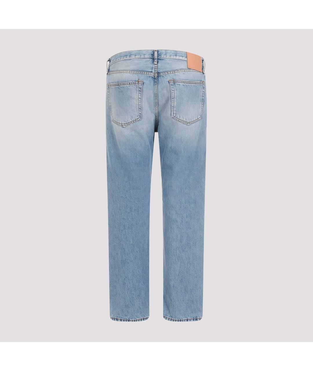 ACNE STUDIOS Голубые хлопковые прямые джинсы, фото 2