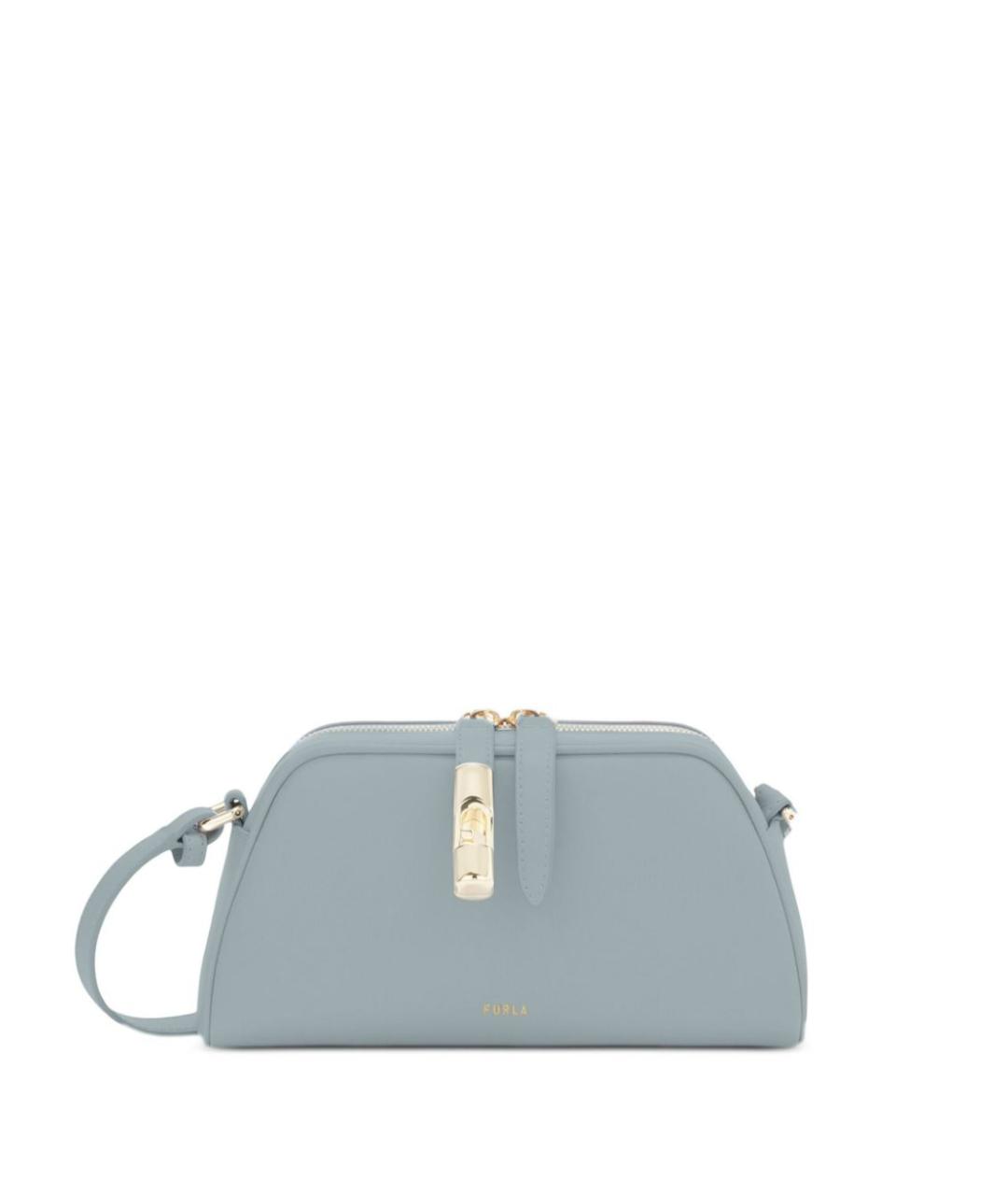 FURLA Голубая кожаная сумка через плечо, фото 1