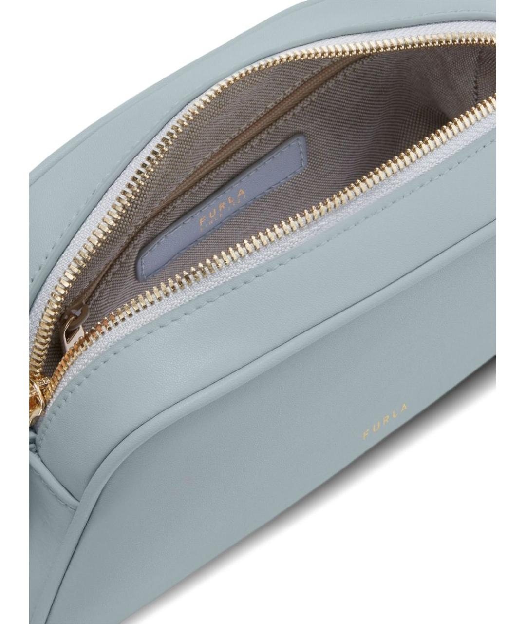 FURLA Голубая кожаная сумка через плечо, фото 3