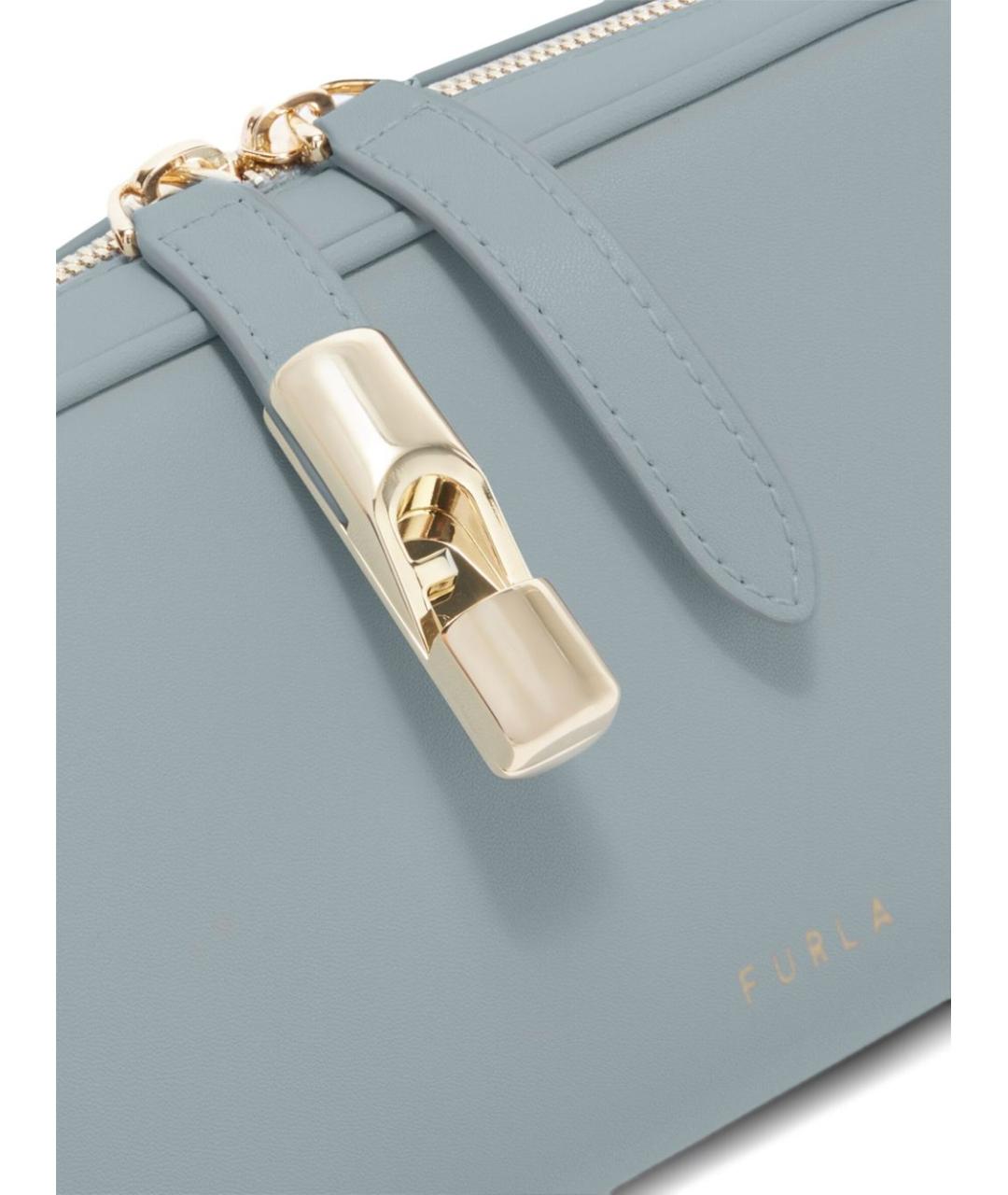 FURLA Голубая кожаная сумка через плечо, фото 2