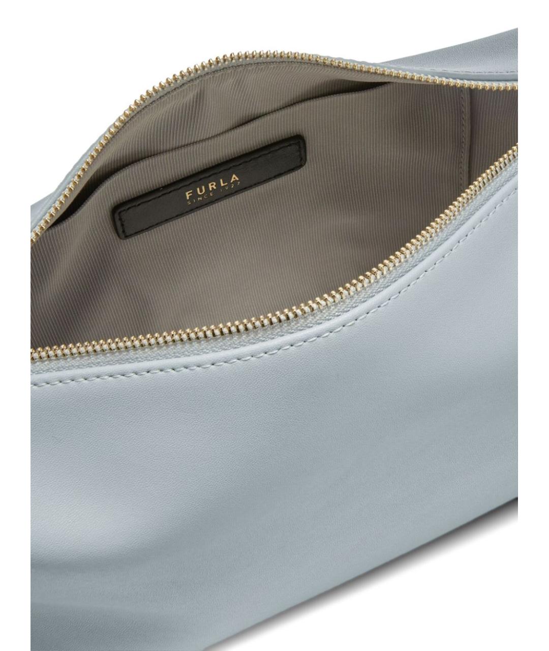 FURLA Голубая кожаная сумка через плечо, фото 3