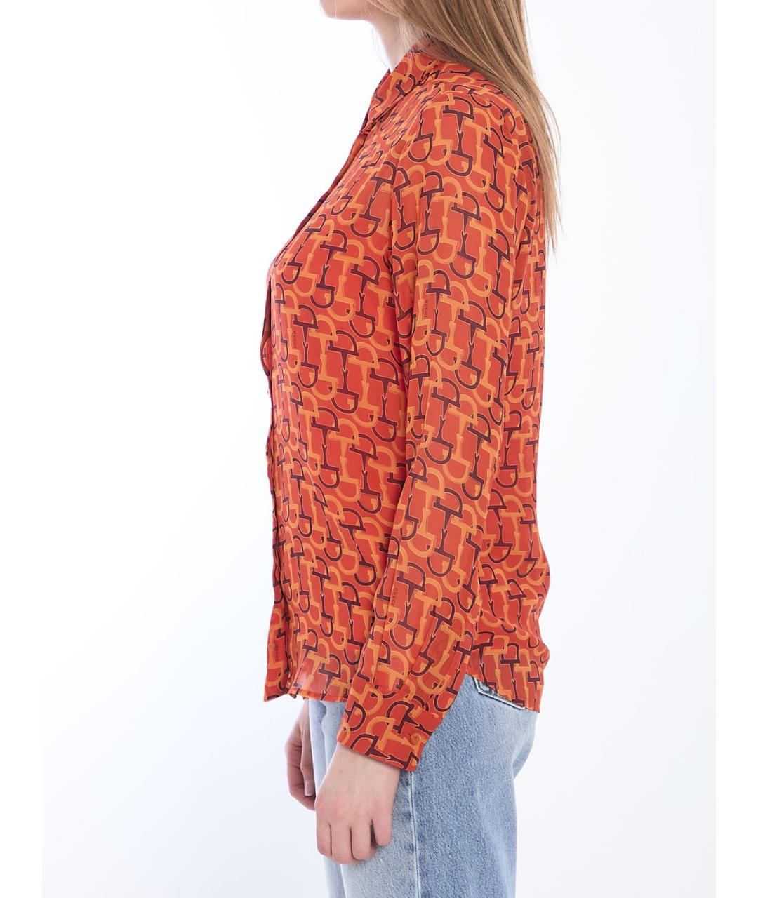 GUCCI Оранжевая шелковая рубашка, фото 4