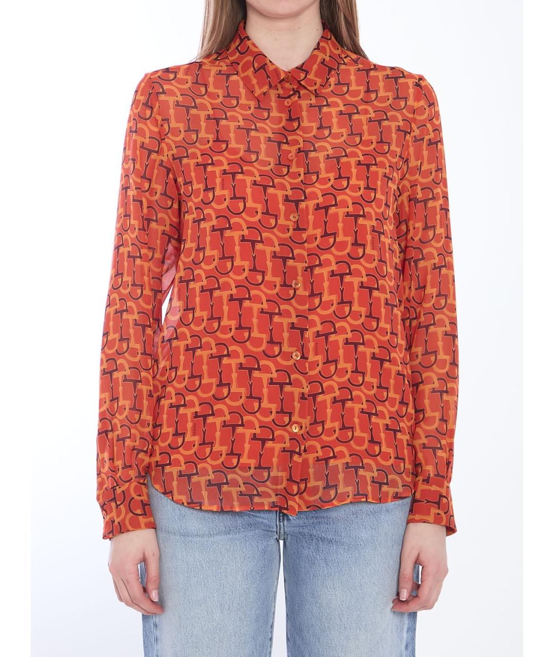 GUCCI Оранжевая шелковая рубашка, фото 2