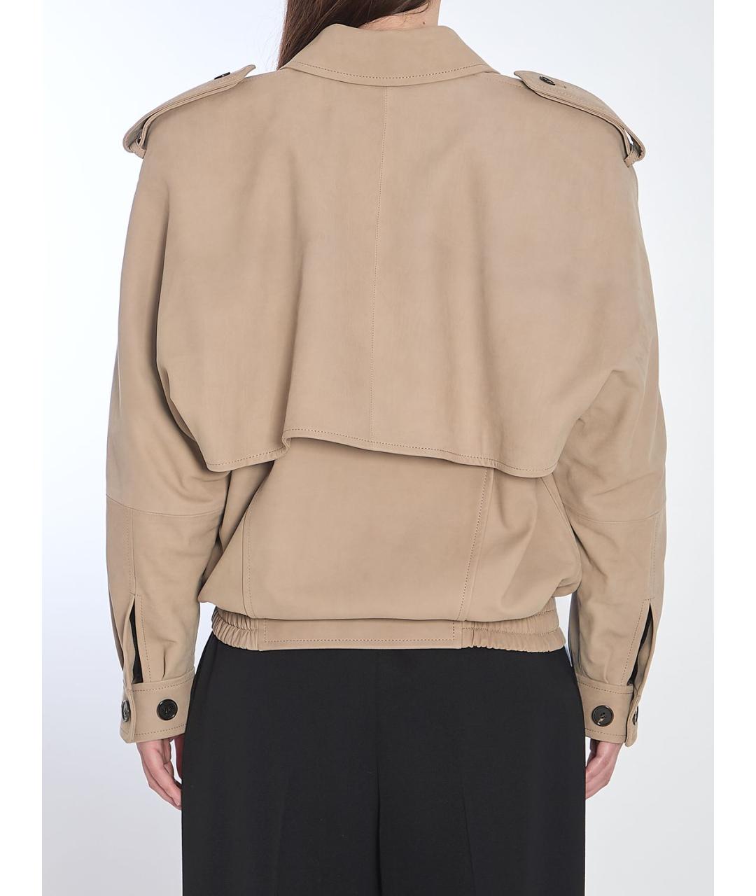 SAINT LAURENT Бежевая замшевая куртка, фото 5